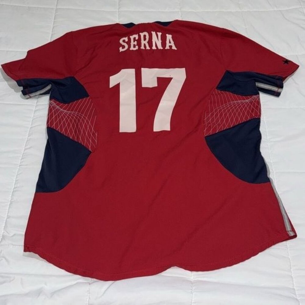 Nike Team USA Red Soccer Jersey Serna #17 Mens L Polyester Made In El Salvador - Picture 8 of 11